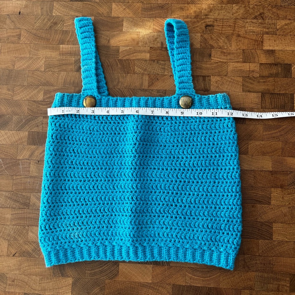 One of a kind, hand-crocheted cropped tank